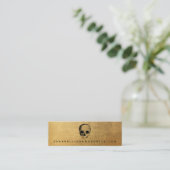 怖いスカル金ゴールド名刺 スキニー名刺 (スタンド正面)