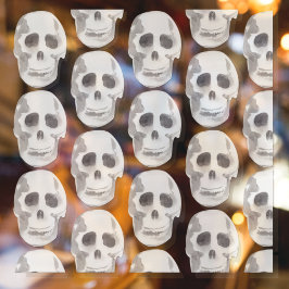 怖いスカル黒と白のパターン|ハッピーハローウィン ウィンドウサイン