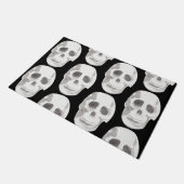 怖いスカル黒と白のパターン|ハッピーハローウィン ドアマット (アングル)