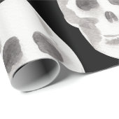 怖いスカル黒と白のパターン|ハッピーハローウィン ラッピングペーパー (ロールコーナー)