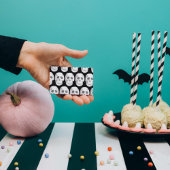 怖いスカル黒と白のパターン|ハッピーハローウィン 名刺