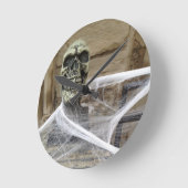 怖いスカル ラウンド壁時計 (傾斜)