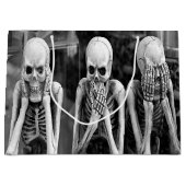 怖いスケルトンおもしろいハロウィーン抱き枕 ラージペーパーバッグ (正面)