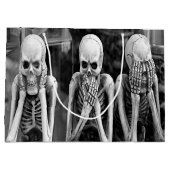 怖いスケルトンおもしろいハロウィーン抱き枕 ラージペーパーバッグ (裏面)