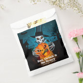 怖いスケルトンとカボチャのハロウィーン フェイバーバッグ (封をした状態)