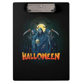 怖いスケルトンの夜ハロウィーン、私のハロウィンムード。 クリップボード