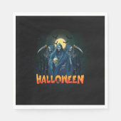 怖いスケルトンの夜ハロウィーン、私のハロウィンムード。 スタンダードランチョンナプキン (正面)