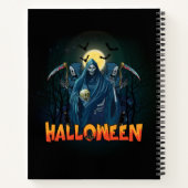 怖いスケルトンの夜ハロウィーン、私のハロウィンムード。 ノートブック (裏面)