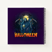 怖いスケルトンの夜ハロウィーン、私のハロウィンムード。 ノートブック (裏面)