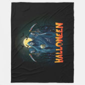 怖いスケルトンの夜ハロウィーン、私のハロウィンムード。 フリースブランケット (正面)