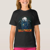 怖いスケルトンの夜ハロウィーン、私のハロウィンムード。 Tシャツ (正面)