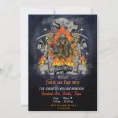 怖いスケルトンインナイトハローウィンパーティ 招待状 (正面)