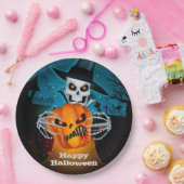 怖いスケルトンハロウィーン ペーパープレート (パーティー)