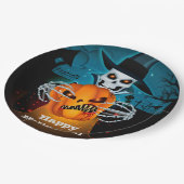 怖いスケルトンハロウィーン ペーパープレート (アングル)