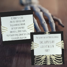 怖いスケルトン不気味ハローウィンパーティ招待状 招待状