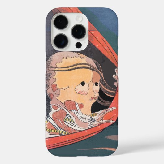 怖いスケルトン日本の幽霊ウッドブロックケースメイト Case-Mate iPhoneケース (裏面)