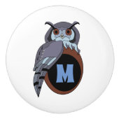 怖いスコップフクロウモノグラム セラミックノブ (正面)