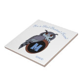 怖いスコップフクロウモノグラム タイル (側面)