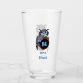 怖いスコップフクロウモノグラム タンブラーグラス (正面)