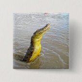 怖いスナップパーズ：ワニの飛躍。 缶バッジ (正面)