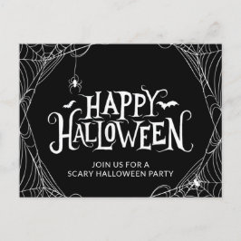 怖いスパイダーウェブハローウィンパーティ インビテーションポストカード