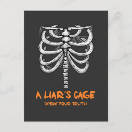 怖いスパイダーウェブ人間のリブケージハロウィーン ポストカード