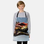 怖いスピノサウルス恐竜、キッズエプロン エプロン (着用した状態)