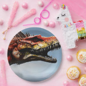 怖いスピノサウルス恐竜、紙プレート ペーパープレート (パーティー)