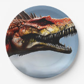 怖いスピノサウルス恐竜、紙プレート ペーパープレート (正面)