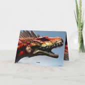 怖いスピノサウルス恐竜、誕生日カード カード (裏面)