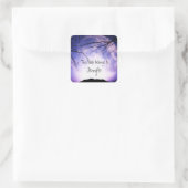 怖いスプックムーンフォレストツリーズナイトスカイ蔵書票 スクエアシール (バッグ)