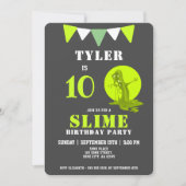 怖いスライムモンスターグリーンスライムバースデーパーティー 招待状 (正面)