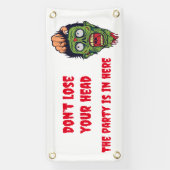 怖いゾンビハロウィーンテーマバナー 横断幕 (縦)