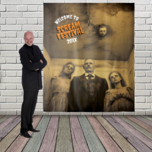 怖いゾンビファミリーハロウィンぶら下がったの背景 タペストリー