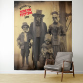 怖いゾンビファミリー ハロウィン 吊り下げ背景 タペストリー (インサイチュ)