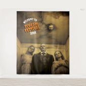 怖いゾンビファミリー ハロウィン 吊り下げ背景 タペストリー (正面)