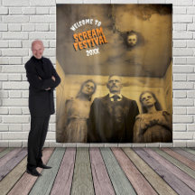 怖いゾンビファミリー ハロウィン 吊り下げ背景