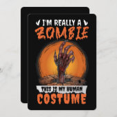 怖いゾンビホラーハロウィンコスチューム不気味な墓 シーズンカード (正面/裏面)