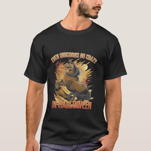 怖いゾンビユニコーン熱狂するユニコーン Tシャツ (正面)