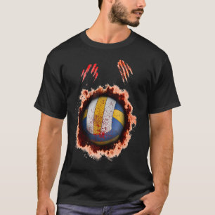 怖いゾンビ選手バレーボール気味悪いバレーボールb tシャツ