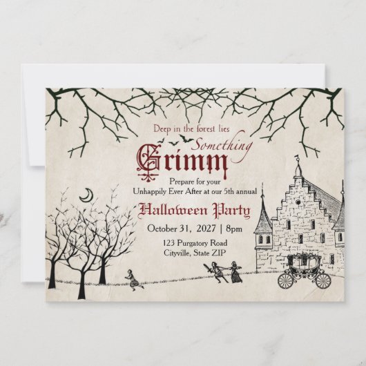 怖いテイルズダークフェアリーテイルハロウィーン招待状 招待状 (正面)