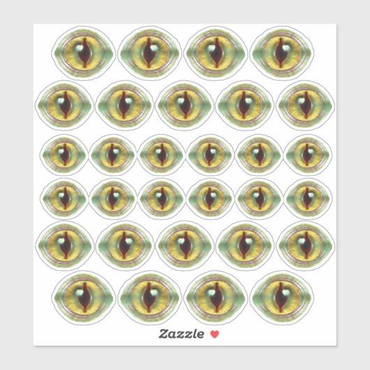 怖いトカゲエイリアンドラゴン恐竜の怪物の目 シール (シート)