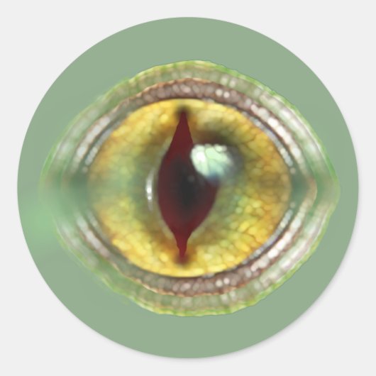 怖いトカゲ爬虫類恐竜の怪物の目 ラウンドシール (正面)