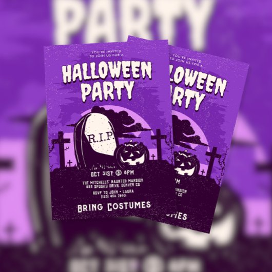 怖いトンムストーンパンプキンハローウィンパーティ 招待状