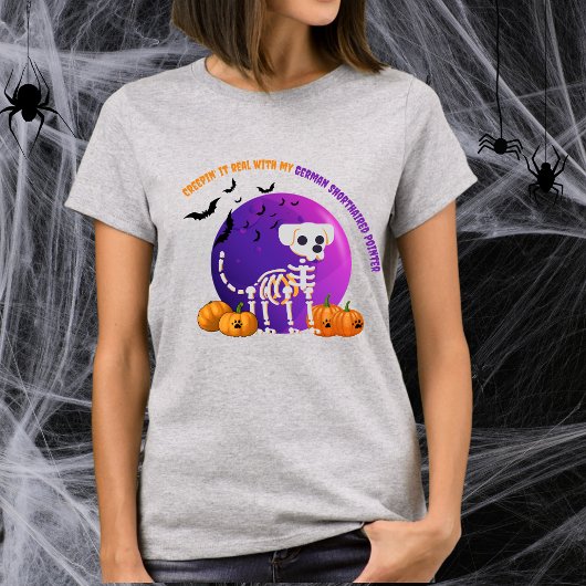 怖いドイツのショートポインターハロウィーンTシャツ Tシャツ