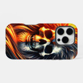 怖いドクロのデザインのスマホケース iPhoneケース (裏面横)