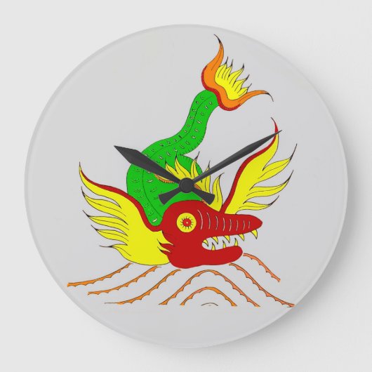 怖いドラゴン ラージ壁時計 (正面)