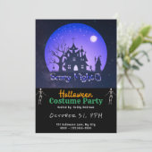 怖いナイトハウス幽霊のよく出るスターズブラックハロウィン 招待状 (スタンド正面)