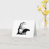 怖いハロウィンのうんこ犬 カード (黄色い花)