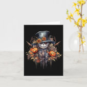 怖いハロウィンのおばけ カード (黄色い花)